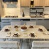 Service à table 20 pièces marron brillant semi-porcelaine Poterie Haoues