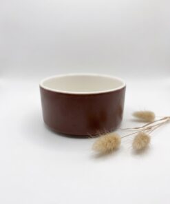Bol marron brillant semi-porcelaine Poterie Haoues
