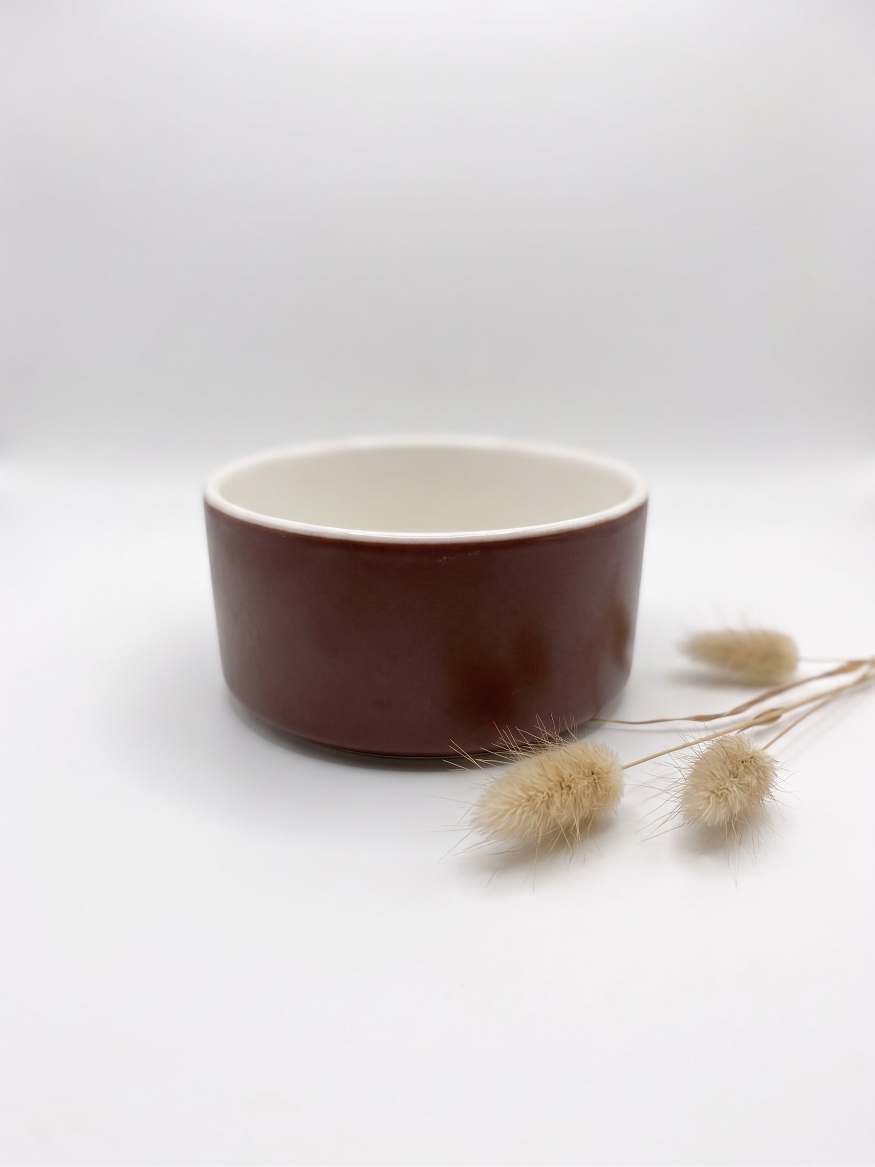 Bol marron brillant semi-porcelaine Poterie Haoues