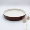 Assiette creuse marron brillant semi-porcelaine Poterie Haoues