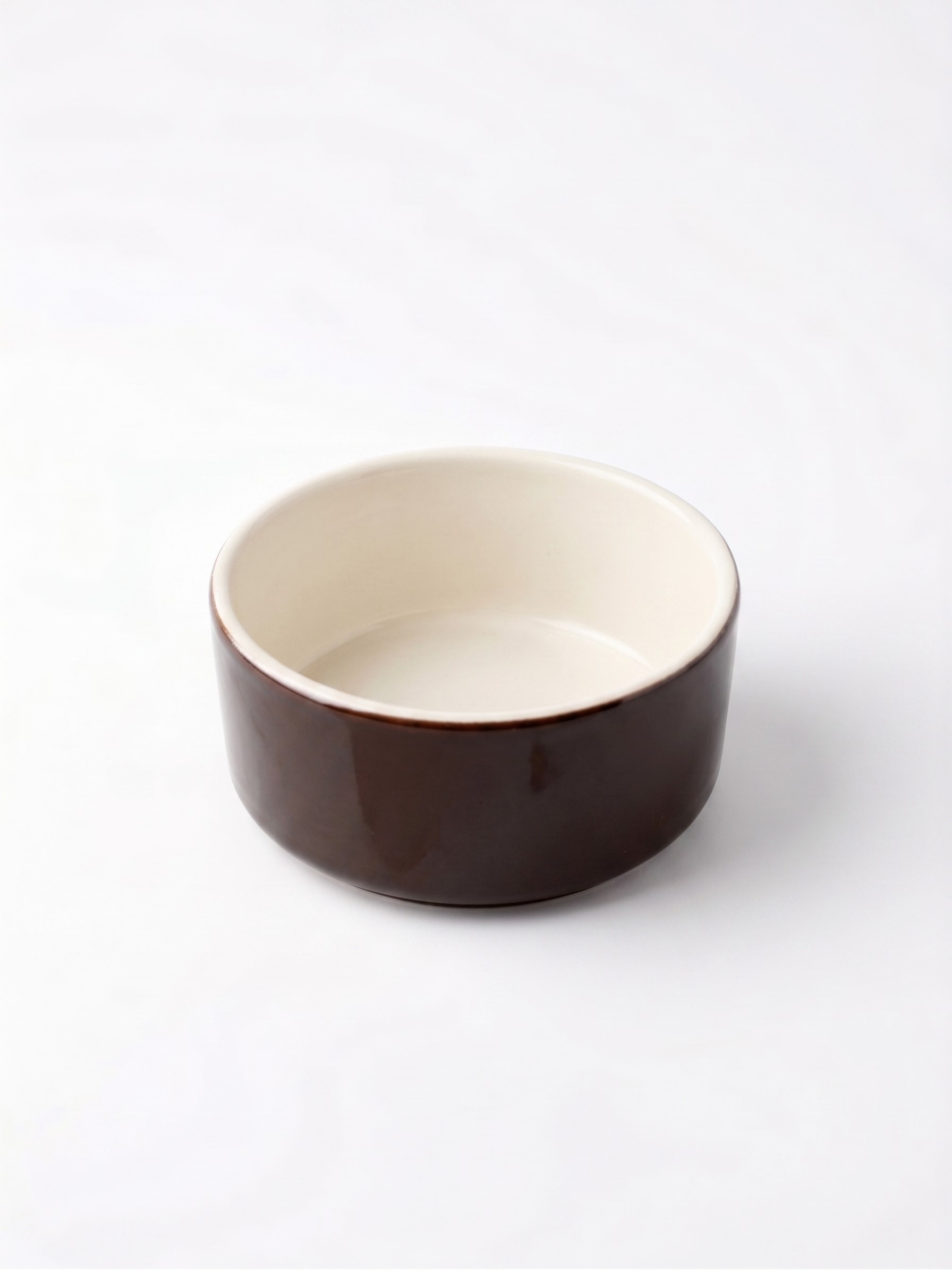 Mini bol marron brillant semi-porcelaine Poterie Haoues