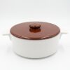 Soupière marron brillant semi-porcelaine Poterie Haoues