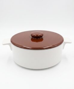 Soupière marron brillant semi-porcelaine Poterie Haoues
